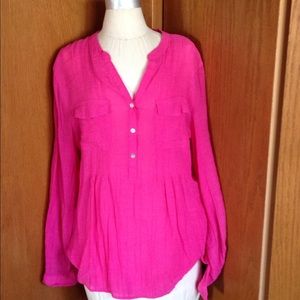 Notations crinkle rayon top